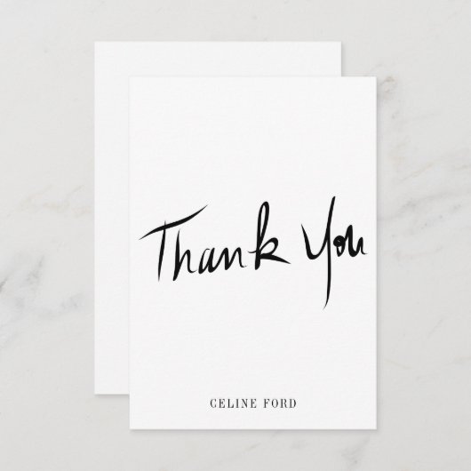 Aangepast, klassieke handmatige dank bedankkaart (Voorkant / Achterkant)