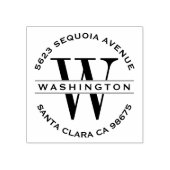 Aangepast klassieke monogram huwelijksretour-adres rubberstempel (Afrduk)