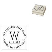 Aangepast Klassieke monogram retouradres Rubberstempel (Gestempeld)