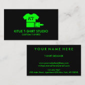 Aangepast kledingstuk Winkel neongroene peul Visitekaartje (Voorkant / Achterkant)