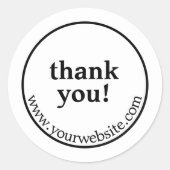 Aangepast klein bedrijf: "Bedankt" zwart en wit Ronde Sticker (Voorkant)