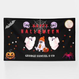 Aangepast klein bedrijfslogo Halloweenfeest Spandoek