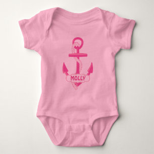 Aangepast klein meisje met anker Baby Tutu Bodysui Romper