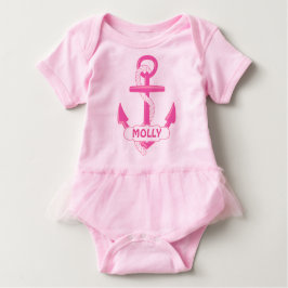 Aangepast klein meisje met anker Baby Tutu Bodysui Romper