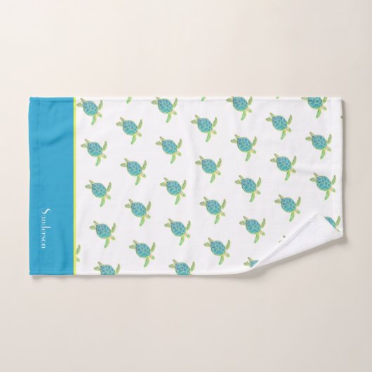 Aangepast klein Zee Kustschildpad Blauwgroen blauw Bad Handdoek (Handdoek)