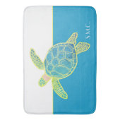 Aangepast klein Zee Kustschildpad Blauwgroen blauw Badmat (Voorkant Verticaal)