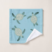 Aangepast klein Zee voor de kust — Stustblauw Bad Handdoek (Wasdoekje)