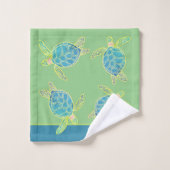 Aangepast klein Zee voor kustschildpad groen blauw Bad Handdoek (Wasdoekje)