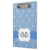 Aangepast klembord blauw Damask Monogram (Links)
