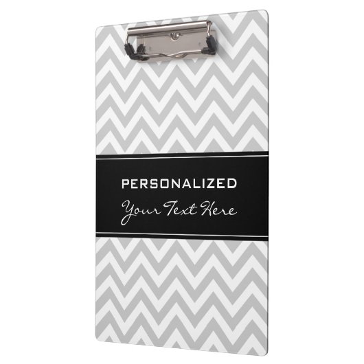 Aangepast klembord | Cool grijs chevron-patroon (Links)