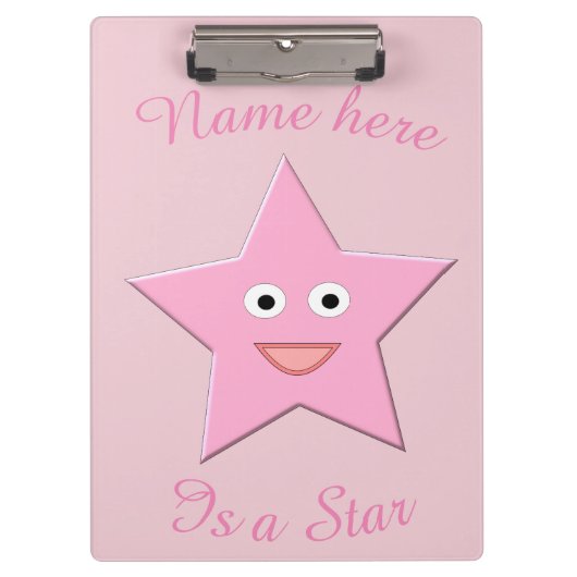 Aangepast klembord voor  roze ster (Voorkant)