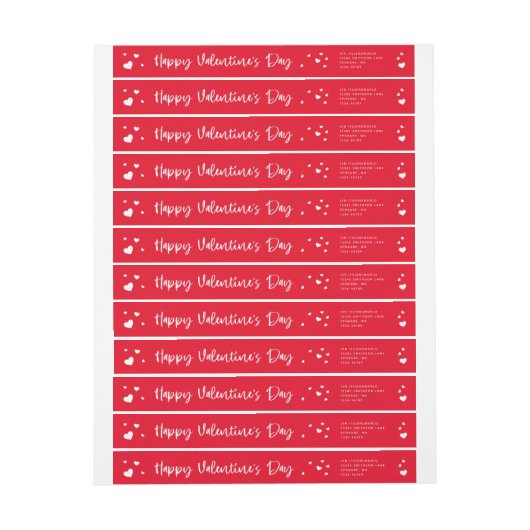 Aangepast kleurenadres voor Happy Valentin-dag ret (Vel)