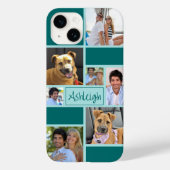 Aangepast kleurenblok 7 Foto Collage Aangepast Case-Mate iPhone Case (Achterkant)