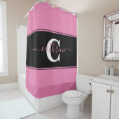 Aangepast kleurenblok douchegordijn (In situ)