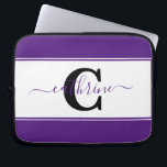 Aangepast kleurenblok laptop sleeve<br><div class="desc">Pas dit schattige kleurenblokontwerp met uw favorieten of schoolkleuren aan, geef brief uit, geef naam uit (tussen de blokken of u verliest de extra bloei).</div>