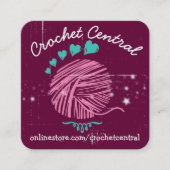Aangepast kleurendoekgaren haakje breien homespun vierkante visitekaartje (Voorkant)