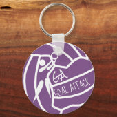 Aangepast kleurendoel-aanval, GA-netball Clipart Sleutelhanger (Voorkant)
