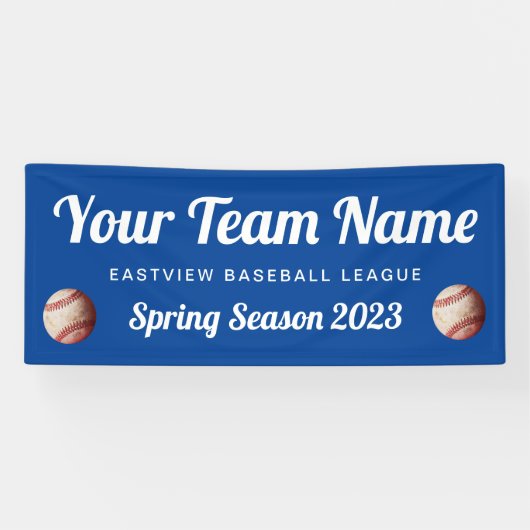 Aangepast kleurenhonkbalteam spandoek (Horizontaal)