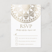 Aangepast kleurenhuwelijk RSVP-kaarten Gold Foil