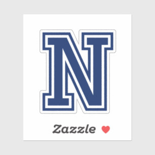 Aangepast kleurenletterwoord N sportief academisch Sticker