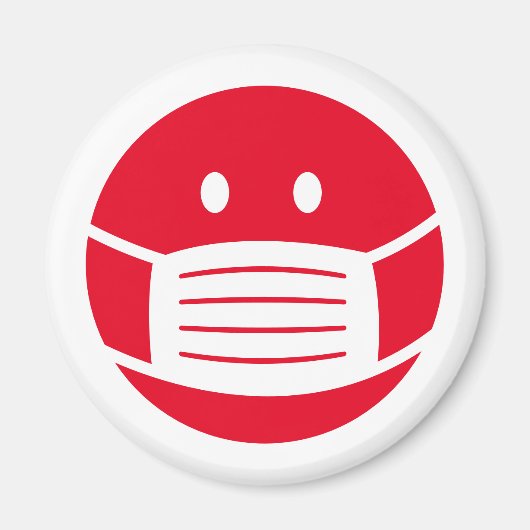 Aangepast kleurenmasker voor gezichtsmasker emoji  magneet (Voorkant)