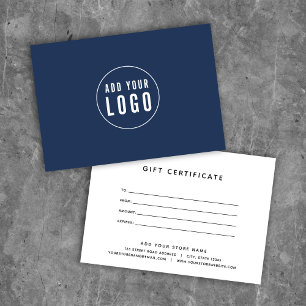 Aangepast kleurenmodern Logo Cadeaubon toevoegen