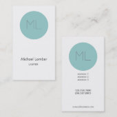 Aangepast kleurenmonogram cirkel Modern Visitekaar Visitekaartje (Voorkant / Achterkant)
