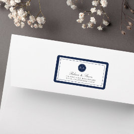 Aangepast kleurenmonogram retouradres etiket