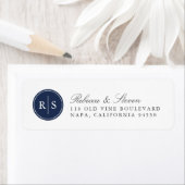 Aangepast kleurenmonogram retouradres etiket (Insitu)