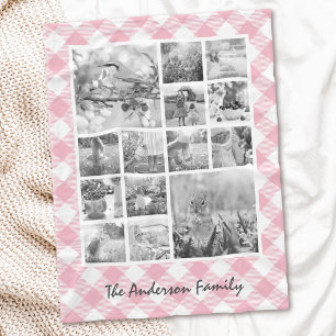 Aangepast kleurenpaneel Geplakt Foto Collage Baby  Fleece Deken