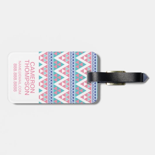 Aangepast kleurenpatroon foto op basis van tribale bagagelabel (Achterkant horizontaal)