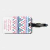 Aangepast kleurenpatroon foto op basis van tribale bagagelabel (Achterkant horizontaal)