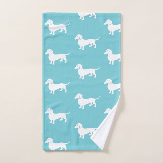 Aangepast kleurenpatroon voor dachshund, vers Aqua Bad Handdoek (Handdoek)