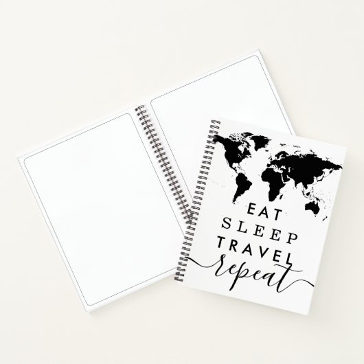 Aangepast kleurenscherm Eat Slaap Herhaal reisblad Notitieboek (Binnen)