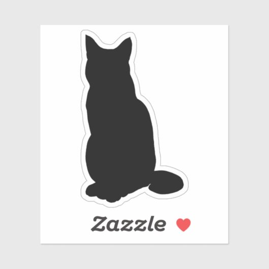 Aangepast kleurensitcat Silhouette Sticker (Vel)