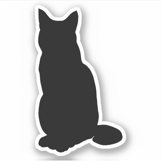 Aangepast kleurensitcat Silhouette Sticker (Voorkant)
