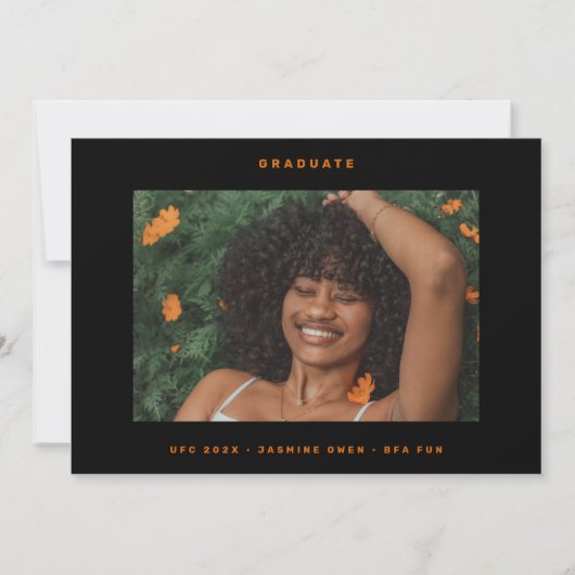 Aangepast kleurentekstfotocollege Foto Afstuderen Aankondiging (Voorkant)