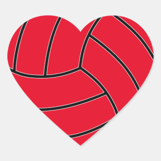 Aangepast kleurenvolleybalhart hart sticker