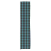Aangepast kleurenzwart blauw gingham Check Patroon Korte Tafelloper (Voorkant)