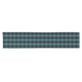 Aangepast kleurenzwart blauw gingham Check Patroon Korte Tafelloper (Horizontaal)