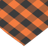 Aangepast kleurenzwart Oranje Gingham Check Patter Korte Tafelloper (Hoek)