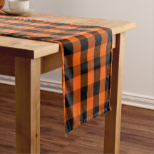Aangepast kleurenzwart Oranje Gingham Check Patter
