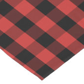 Aangepast kleurenzwart rood gingham-controlepatroo korte tafelloper (Hoek)