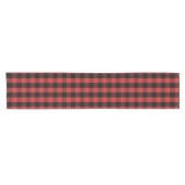 Aangepast kleurenzwart rood gingham-controlepatroo korte tafelloper (Horizontaal)