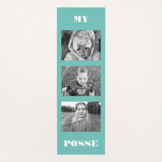 Aangepast kleurenzwart-wit fototurquoise yogamat (Voorkant)