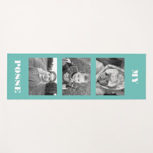 Aangepast kleurenzwart-wit fototurquoise yogamat (Voorkant (horizontaal))