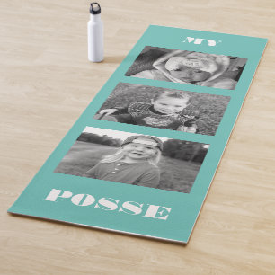 Aangepast kleurenzwart-wit fototurquoise yogamat