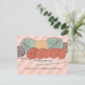 aangepast kleurgaren schuint haksteenkoraal briefkaart (Staand voorkant)