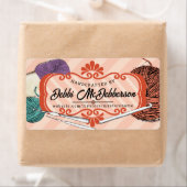 aangepast kleurgaren schuint haksteenkoraal etiket (Insitu)