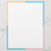 Aangepast kleurig Blank Sjabloon Roze Geel Blauw Briefhoofd (Voorkant)